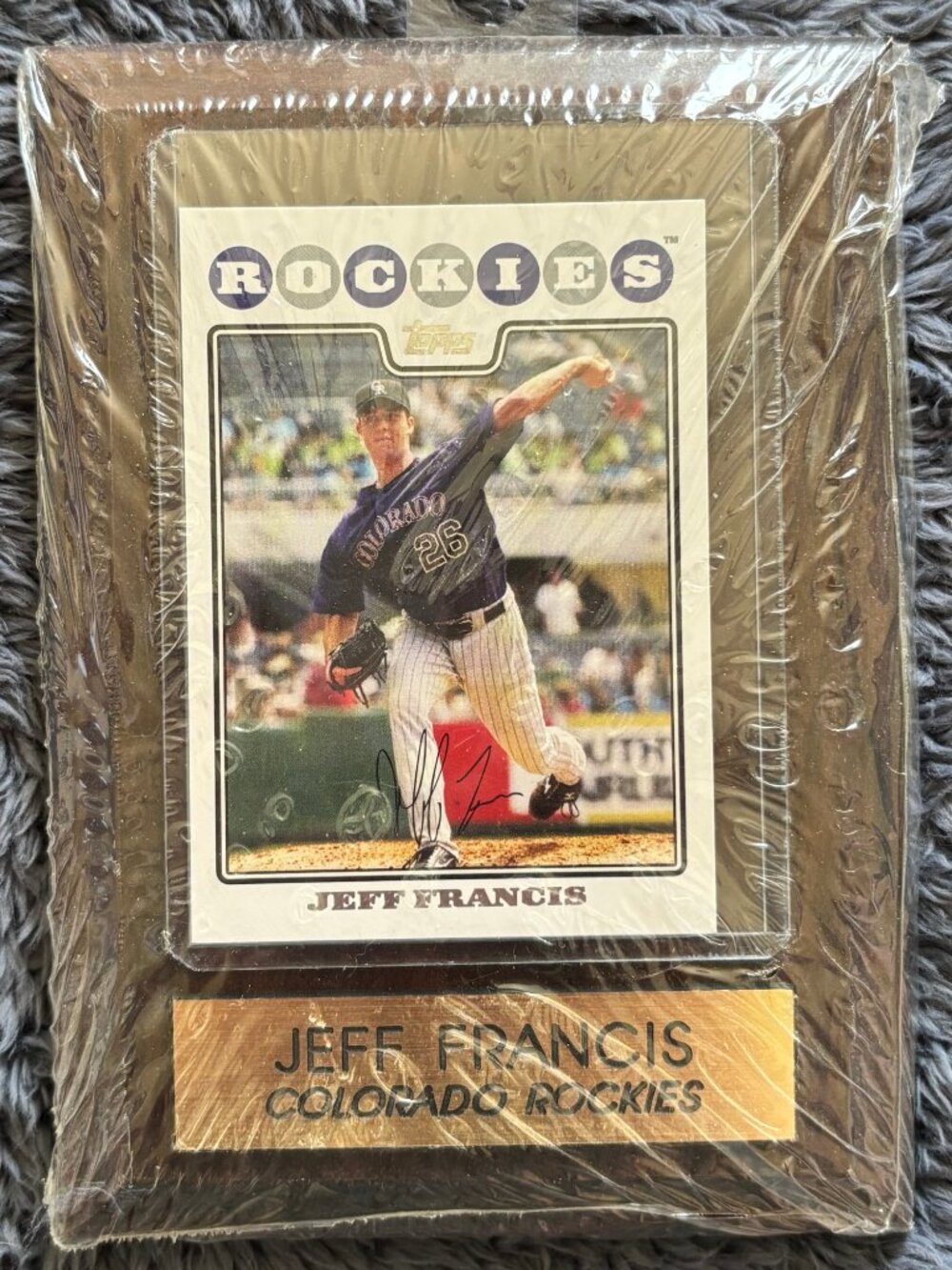 Jeff Francis Colorado Rockies Baseball Card Plaque Collectible Display